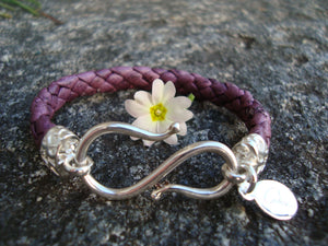 14. TÜRCHEN: Kleinserie Lederarmband AUBERGINE L♥VE