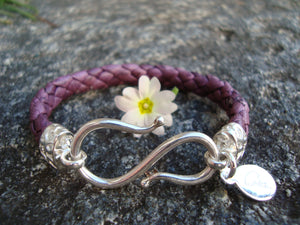 14. TÜRCHEN: Kleinserie Lederarmband AUBERGINE L♥VE